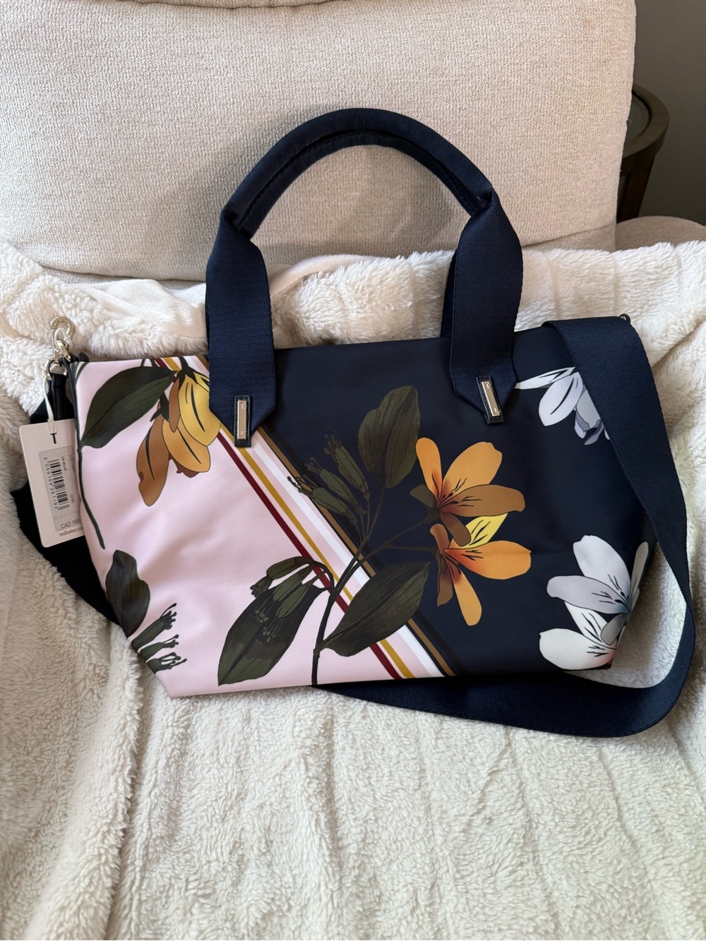 Ted Baker Floral Crossbody Bag in Navy, Pink and Yellow